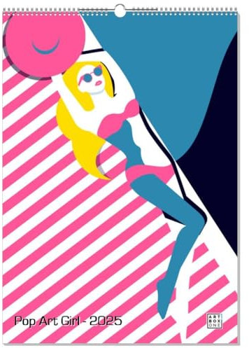 artboxONE Kalender 2026 Pop Art Girl Wandkalender A2 2026 Abstrakt