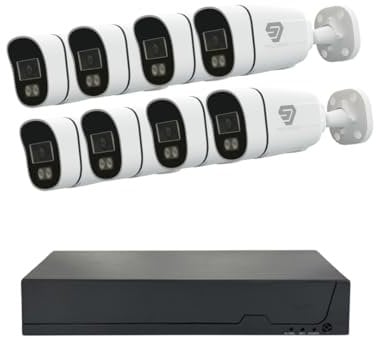 Connexion 4CH 5MP IP PoE CCTV Security Camera System Kit, with 4x 5MP Night-vision Outdoor IP Cameras, 4CH PoE NVR, 4x 20m Ethernet Cables, Supports Mobile App Smart-Life, Tuya Smart Homes without HDD