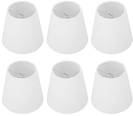 6-teiliges Lampenschirm-Set aus Weiem Stoff, Moderner, Minimalistischer Lampenschirm für Kandelaber-Wand, Klassischer Stil, Mückensicher, Einfache Installation