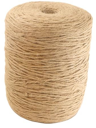 IMROPE Ficelle de jute naturelle de 3 mm x 600 m, ficelle pour jardinage de tomates grimpantes, plantes, fleurs, artisanat, emballage cadeau, décoration