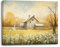 Piy Painting Tableau sur Toile Chalets et fleurs, Impression sur Toile Style Rustique, Décoration Murale Moderne, Tableau de cuisine pour Salle à manger Chambre Maison,40x30cm, Cadre en Bois Intégré
