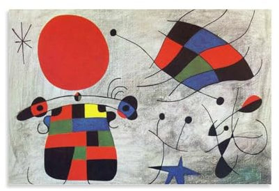 Poster mit berühmtem Maler, Joan Miro, Kunstdruck, Gemälde, Leinwand, Wandkunst, Wohnzimmer, Poster, Gemälde, 20 x 30 cm