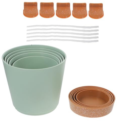 PAMINGONO 5pièces Pot De Fleurs à Arrosage Automatique avec Cordon Arrosage Jardinière pour Plantes Intérieur Conteneur De Fleurs pour Balcon Et Intérieur