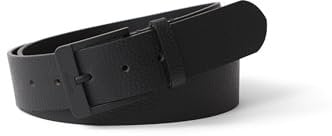 Calvin Klein Herren Gürtel Classic 4,0 cm Ledergürtel, Schwarz (Black/Black), 100 cm