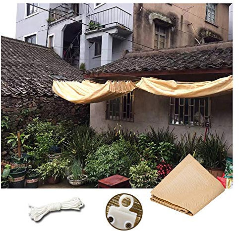 PENGFEI Pergola d'extérieur avec toit rétractable pour voile d'ombrage Taille personnalisée 3,5 x 3,5 m Beige