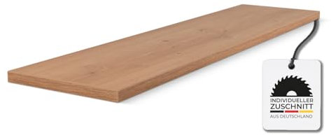 HausFux studioLINE MDF-Innenfensterbank nach Maß - 1,8 cm stark, melaminbeschichtet, mit ABS-Kante - Made in Germany - individueller Zuschnitt (Artisan Oak, T x L | 40 x 60 cm)