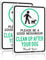 Faittoo Please Be A Good Neighbour Clean Up After Your Dog Sign - 2 Pack - 35 x 25 cm .040 Rust Free Heavy Aluminum, Reflective, Weatherproof and Fade Resistant,6 pre-drilled holes, Easy to Mount.