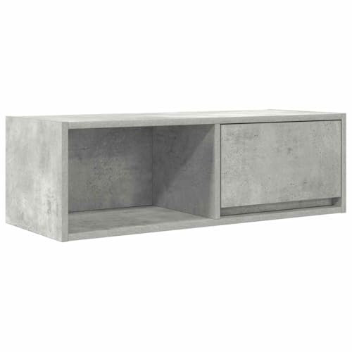 vidaXL Meuble TV Gris béton 80x31x25,5 cm Bois d'ingénierie, Banc TV, Meuble HiFi, Centre de Divertissement, Buffet TV, Meuble multimédia, Console TV