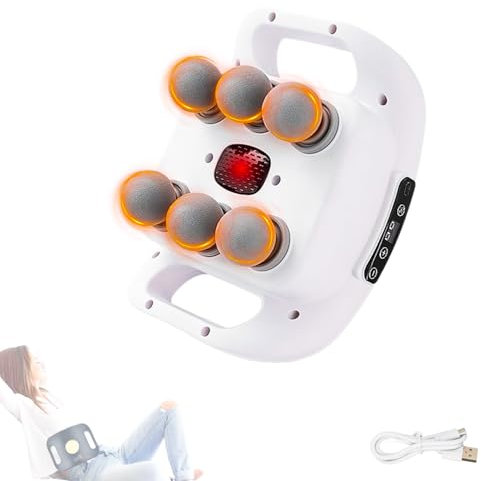Massagegeräte Elektrisches mit 6 Köpfen. Muskelmassagepistole mit 9 Stufen und 9 Modi. Massagekissen für Rücken, Beine, Oberschenkel, Bauch... Massagetool zur Entspannung.