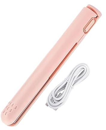 Nybhyjka Plancha De Pelo 2 En 1,plancha De Pelo Inteligente De Temperatura Constante De Cerámica De Turmalina,Rizador De Pelo De Viaje, Herramientas Para Rizar, Carga Por USB, 17,0 X 2,2 Cm