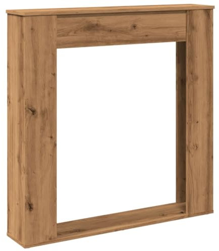 Kangmusi Kaminumrandung -Eiche 100x20x100 cm Holzwerkstoff, Eiche handwerklich 854579