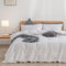 Gezu Coton Sets de Housse de Couette 220x240cm Blanc Parure de Lit Haut Gamme Plissé Coton Adulte 2 Personnes Moderne Doux Linge de Lit avec 2 Taies d'oreiller 65x65 cm Fermeture Éclair