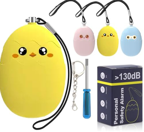Personal Alarms for Women 130DB Loud Double Speakers , Reusable Police Approved Panic Alarm with Low Battery Notice Self Defence with Strobe Light, Safety Alarm Keychain Siren for Kids
