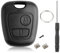 Chaexii Citroe-n C1 Key Fob Case Replacement for Citroe-n C2 C3 C5 Peugeot 107 207 307 Key Cover,for Toyota Aygo Key Case Accessories (NO Blade)with Keyring & Screwdriver