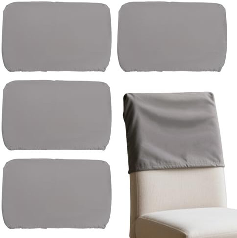 4pcs Kopf Kissenbezug Elastischer Polyester Rückenlehne Husse Stuhl Rückgehäuse Staubdichtes Stuhl Rückenschutz Stretch Abnehmbare Universal Stuhlhussen Rückenlehne für Esszimmer Hotel Home Office
