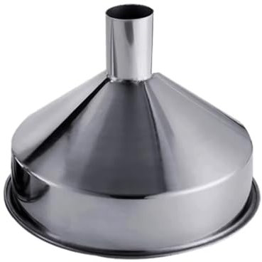 304 Stainless Steel Large Funnel for Wine, Oil, Industrial Use - Extra Wide Mouth Hopper with Strainer - Durable Kitchen & Utility Funnel(E)