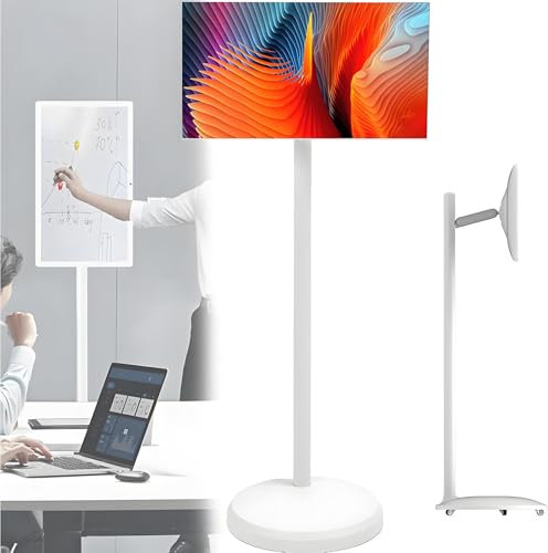 Téléviseur mobile intelligent sur pied, écran tactile 21,5/32 pouces, moniteur intelligent portable, téléviseur tactile rotatif à 360° avec télécommande,21.5inch
