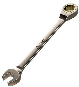 GFDSGRE Cle A Cliquet Clé à cliquet Flexible dorée, 1 pièce, clés universelles dynamométriques for Outils de réparation Automobile Cle Plate A Cliquet(15MM)