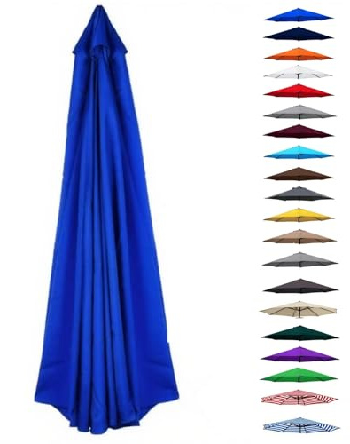 Genérico Tela de Repuesto para Sombrilla 200-400 cm 6/8 Varillas, Cubierta Toldo de Recambio para Parasol, Fundas superior para sombrillas de mesa de exterior, la lluvia, Negro