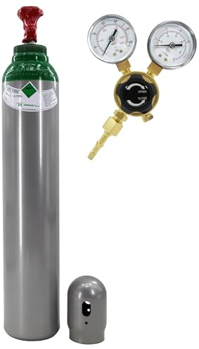 Bestschweissen.de Bombola di gas di protezione Argon con regolatore di pressione Argon – 8 l, 200 bar riempita + Mini regolatore di pressione Ar/CO2 BestSchweissen.de per saldatura TIG, MIG e MAG