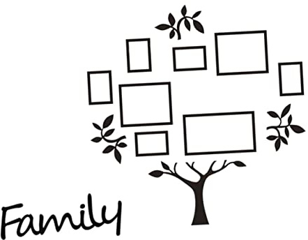 FUNOMOCYA Sticker Mural Arbre Cadre Photo Décoratif Noir Pour Salon Et Chambre Autocollant Amovible Et Ornement Mural Unique Pour Décoration Intérieure