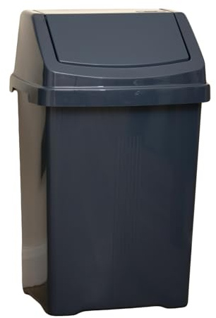 Darthome Navy Blue Plastic Swing Lid Bin Recycling Kitchen Bathroom Rubbish Waste Dustbin (50L)