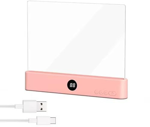 NEOVSUNY Smart LED Book Light, Tragbare Flaches Buchlicht,Wiederaufladbare LED Transparent Vollseitige Leseleuchte mit 3 Farben & Timer,Augenschutz Leselicht Zum Lesen Im Bett Bei Nacht (rosa)