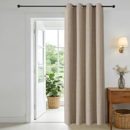 CUCRAF Verdunklungsvorhänge mit Ösen 1 Stück H245 x B135 cm Türvorhang Thermo Vorhänge Blickdicht Kälteschutz für Wohnzimmer Kinderzimmer Schlafzimmer Haustür Vorhang