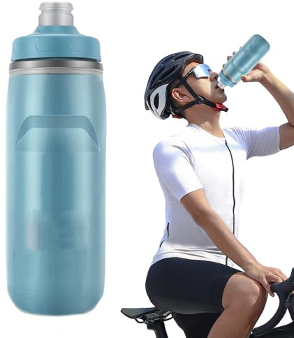 Gourde isotherme pour vélo, 620 ml, réutilisable, anti-fuite, pour la course, le fitness, la randonnée, l'école, les cyclistes, les voyageurs, les , les adultes, les pères
