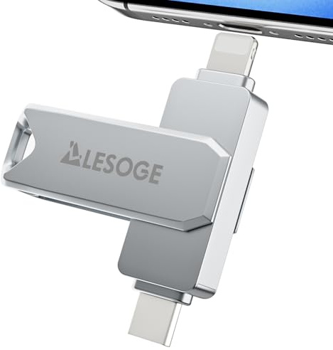 LESOGE USB Stick 128 GB 3 in 1, Speicherstick für Phone, Android, PC, Schneller Datentransfer für Fotos, Videos und Dokumente