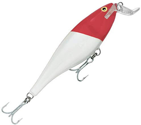 Rapala Super Shad Rap Lure with Two No. 3/0 Hooks, 1.5-2.7 m Swimming Depth, 14 cm Size, Red Head