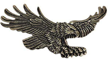 Highway Hawk 01-302 Brass Eagle Self-Adhesive Emblem (Large)