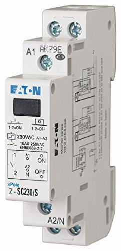 Eaton 265326 Stromstossschalter, Zentralsteuerung, 240AC, 2S+1Ö, 16A, 50/60Hz, 2TE
