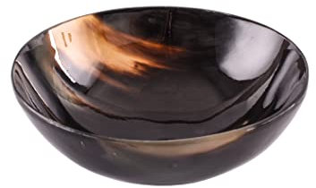 Unbekannt Battle-Merchant Hornschüssel ca. 15 cm Durchmesser | Wikinger Schüssel Mittelalter Lager LARP Obstschale