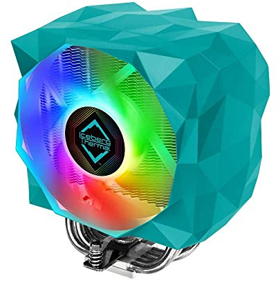 Iceberg Thermal IceSLEET X5 Intel & AMD Doppel Tower Hochleistungs-CPU-Kühler 5 Kupfer-Heatpipes, vernickelt, adressierbar, RGB ARGB 120 mm PWM-Lüfter