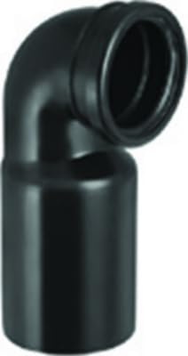 PE-Wand-WC-Anschlußbogen 90° mit Bauschutz 90/90, schwarz
