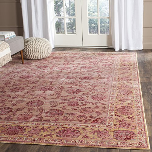 SAFAVIEH Valencia Collection Accent Rug - 4' x 6', Pink & Multi, Vintage Distressed Design, Non-Shedding & Easy Care, Ideal for High Traffic Areas in Entryway, Living Room, Bedroom (VAL113H)