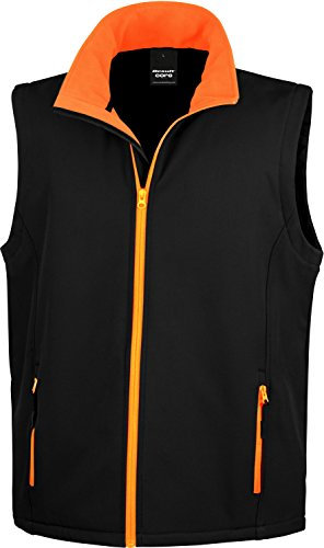Result Ergebnis r232 m bedruckbar Softshell Bodywarmer Small schwarz/orange