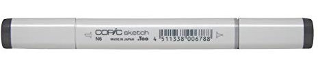 COPIC Sketch Marker Typ N - 6, neutral gray No. 6, professioneller Pinselmarker, mit einer Super-Brush-Spitze und einer Medium-Broad-Spitze