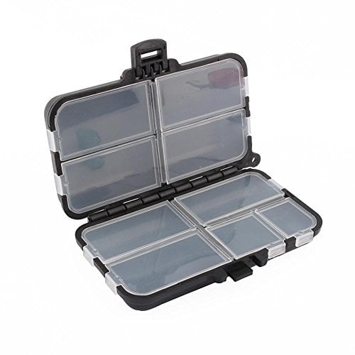 Dilwe Fishing Box, 9 Compartments Plastic box for Rigs, Hooks and Baits for Fishing, Fishing Tackle for Artificial Lures, Bait Box for Barschwobbler
