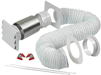 Tumble Dryer Venting Kit with Gravity White Grille 100mm