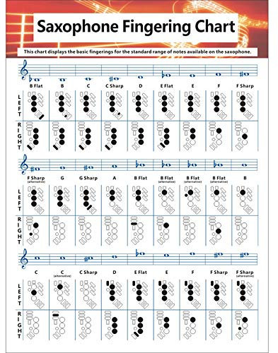 Saxophon-Grifftabelle Durable beschichtetes Papier Musikakkorde Poster für Lehrer Studenten Zubehör (L)