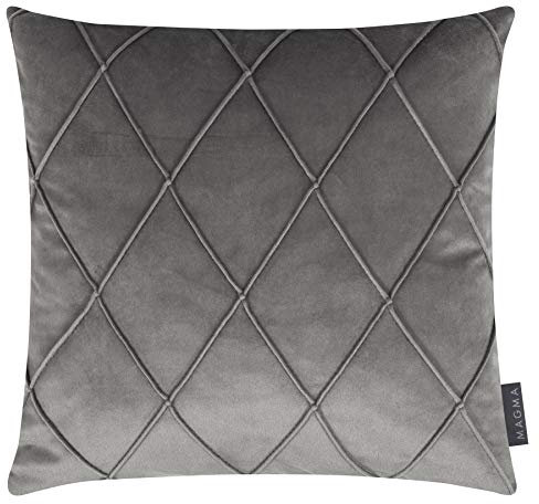 MAGMA-Heimtex Samt-Kissenhülle Nobless - 2er-Set - Made in Germany (grau, 40 x 40)