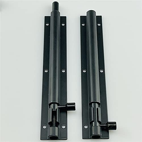 2 Pcs Shed Door Locks Heavy Duty Black Door Bolt Barrel Sliding Latch Lock Durable Slide Bolt with Screws for Sheds and Gates, Black (6 inch(150mm))