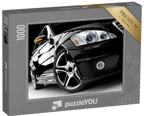 puzzleYOU: Puzzle 1000 Teile „EIN modernes und Elegantes schwarzes Auto“ – aus der Puzzle-Kollektion Autos