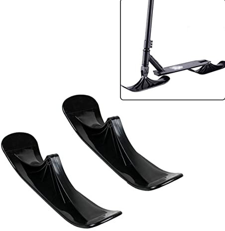 LJBOZ Schneescooter 2 in 1, Schnee Ski Scooter Zubehör für Skifahren im Freien, Schwarz (Size: 1 pair)