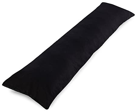 Totsy Baby Seitenschläferkissen 145 x 40 cm Schlafkissen mit Bezug - Body Pillow Seitenschlafkissen Komfortkissen Erwachsene Velvet Black