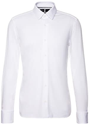 BOSS Hommes P-HANK-s-kent-C1-222 Chemise Slim en Coton Stretch mélangé performant
