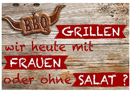 LILENO HOME Grill u. BBQ Matte 75 x 120 cm (Grillen mit Frauen) - als perfekte bodenschutz Unterlage für Gas u. Holzkohlegrill - Grillunterlage Bodenschutzmatte für Familien-Grillabend