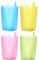 bopely Tasses pour Enfants avec Paille Intégrée, 4 Pcs De Paille en Une Pièce pour Enfants, Tasse De en Plastique en Plastique, Idéal pour Un Usage Quotidien